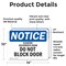 Signmission Elevator Equipment Room Do Not Block Door, 14 in W x Rectangle, Vinyl Decal OS-2PACK-NS-D-1014-L-11721 - alternate 3